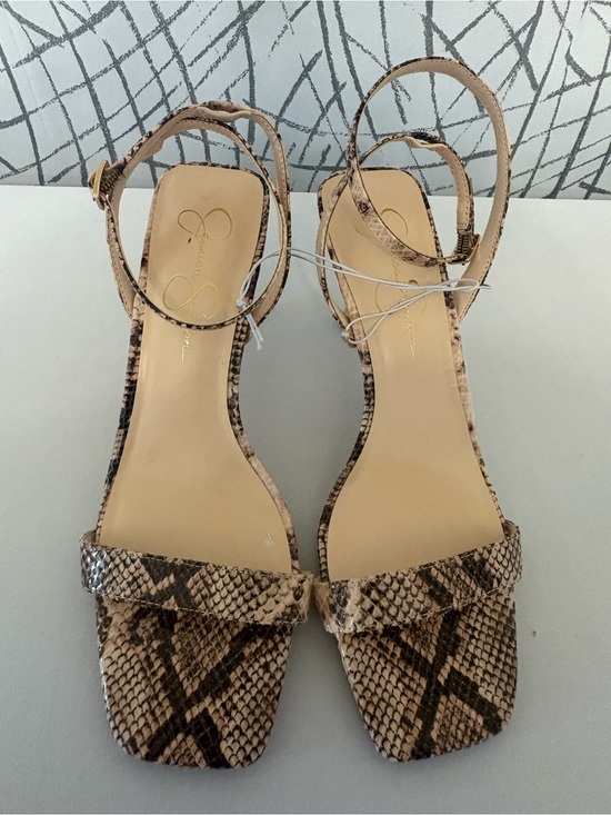 Jessica Simpson Shoes - Jessica Simpson Neutral Snake-Print Ankle-Strap Sandals
